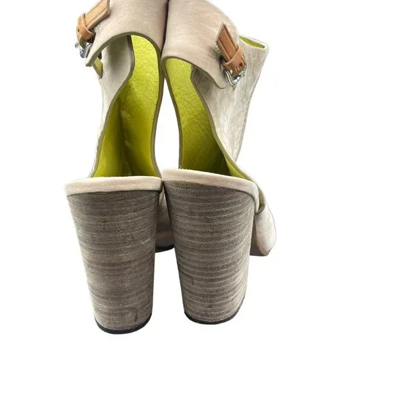 Coach Saratoga Open Toe Bootie Womens 7.5 B Beige Leather STYLE Q4463 A6469 - Picture 5 of 9